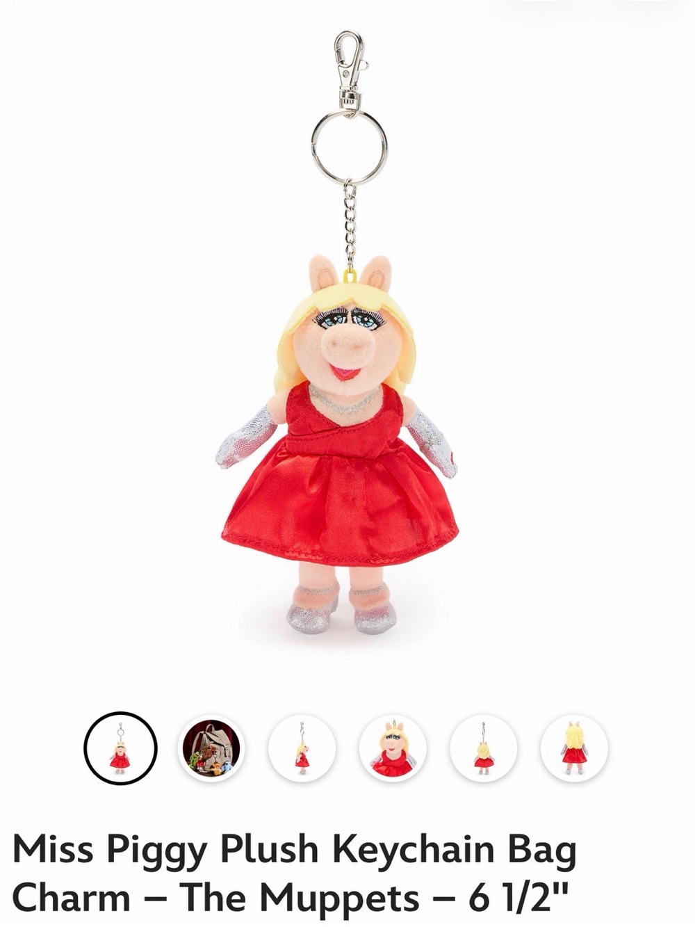 The Muppets Miss Piggy Plush Keychain - Red Dress